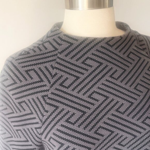 ANTHROPOLOGIE Westerly Geometric Pullover, Grey Motif, XS - Picture 4 of 12